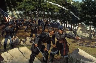Colonel Strong Vincent saves Little Round Top from enemy capture