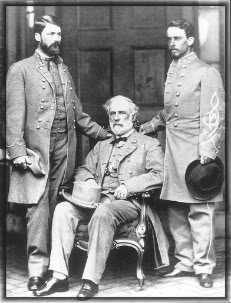 photograph of the general of the Army of Northern Virginia, his son and his adjutant Walter Herron Taylor