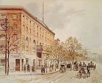 painting of the hotel where Lucy Lambert Hale lived during the Civil War, and John Wilkes Booth sometimes stayed there as well