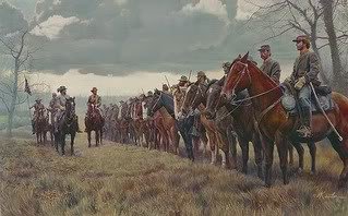 Civil War General John Hunt Morgan and his troops